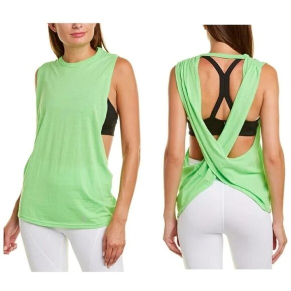 New Free People No Sweat Tank In Neon Green New Without Tag Size Small - Picture 1 of 13